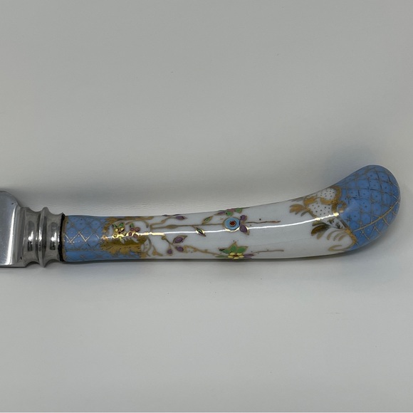 Vintage A.E. Lewis & Co Carving Knife Porcelain Handle Stainless Steel England - Picture 3 of 15